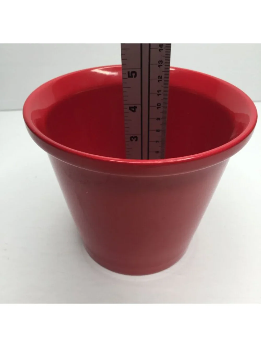 IKEA Red Ceramic Flower Pot 4.5